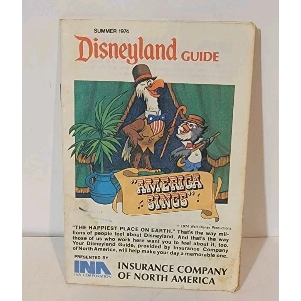 1974 DISNEYLAND GUIDE BOOK Summer America Sings' Park Guide Book‎ Pamphlet